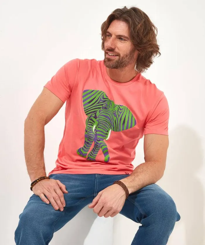 Men Joe Browns TShirts and Tops Superb Stripe Elephant Tee