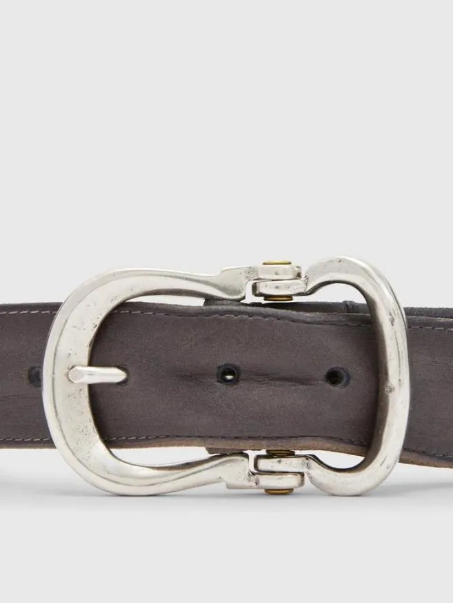 Men John Varvatos Belts Fibel Antique Nickle Finish Belt Black