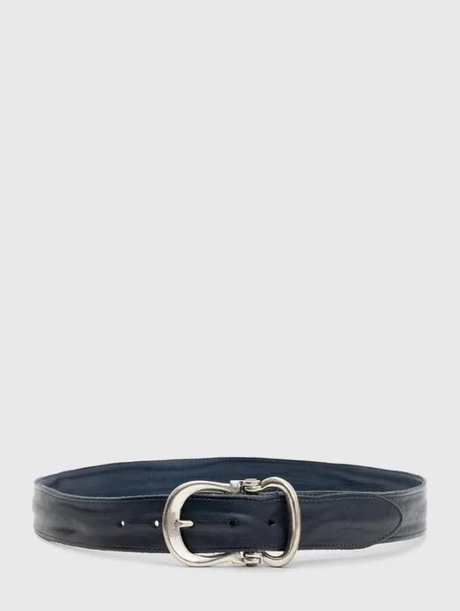 Men John Varvatos Belts Fibel Antique Nickle Finish Belt Indigo