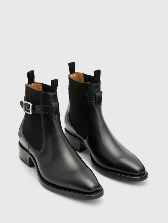 Men John Varvatos Boots Walker Buckle Chelsea Boot Black
