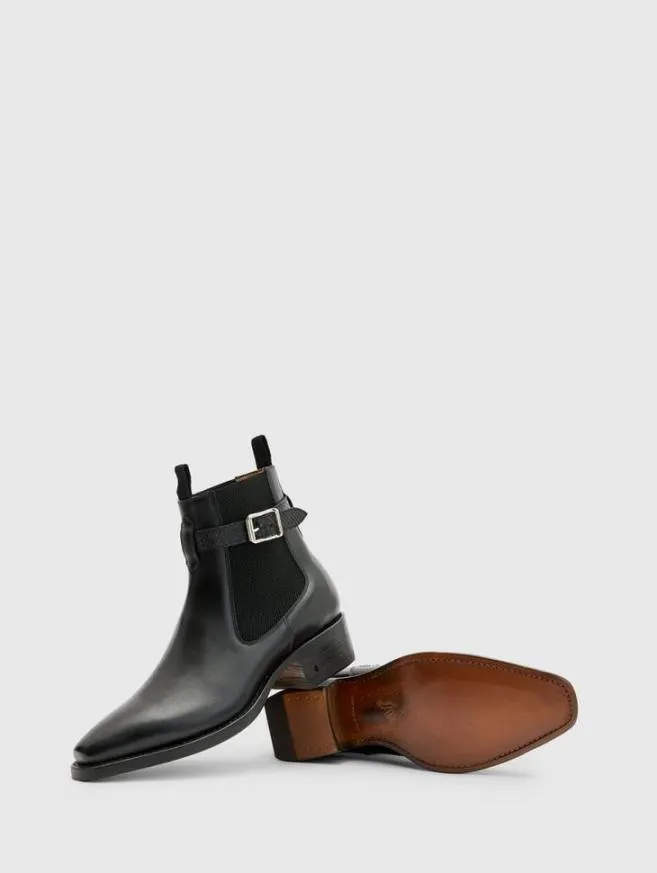 Men John Varvatos Boots Walker Buckle Chelsea Boot Black