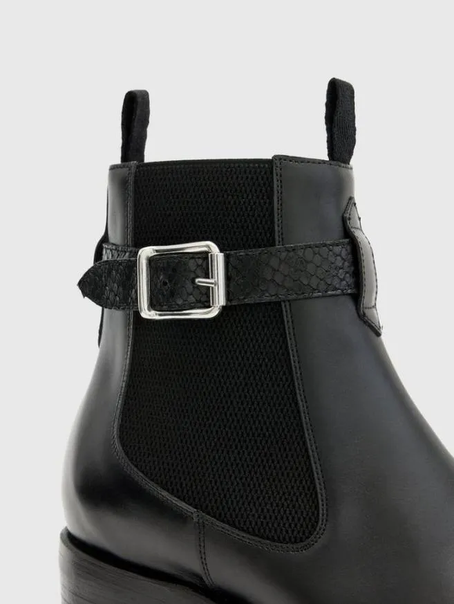Men John Varvatos Boots Walker Buckle Chelsea Boot Black