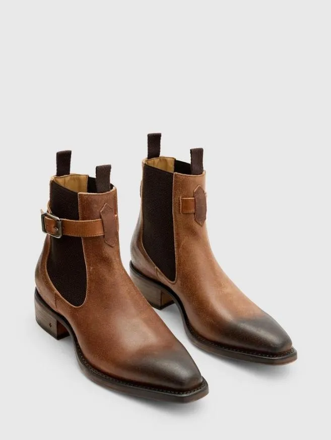 Men John Varvatos Boots Walker Buckle Chelsea Boot Lt Brown