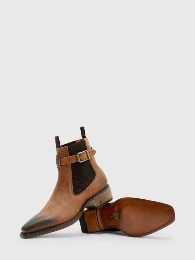 Men John Varvatos Boots Walker Buckle Chelsea Boot Lt Brown
