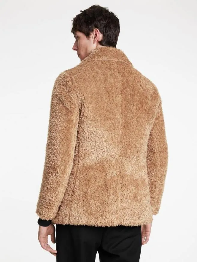 Men John Varvatos Coats And Jackets Harden Peacoat Sand Heather