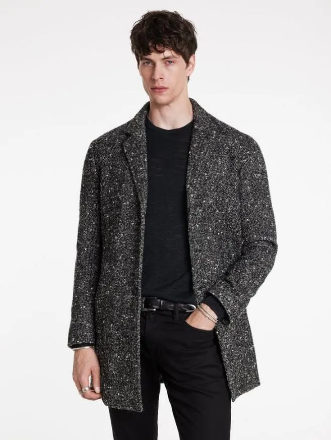 Men John Varvatos Coats And Jackets Templeton Top Coat Charcoal Grey