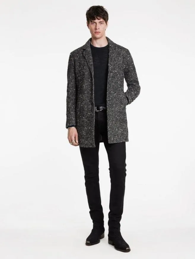 Men John Varvatos Coats And Jackets Templeton Top Coat Charcoal Grey