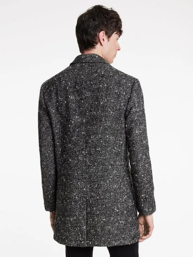 Men John Varvatos Coats And Jackets Templeton Top Coat Charcoal Grey