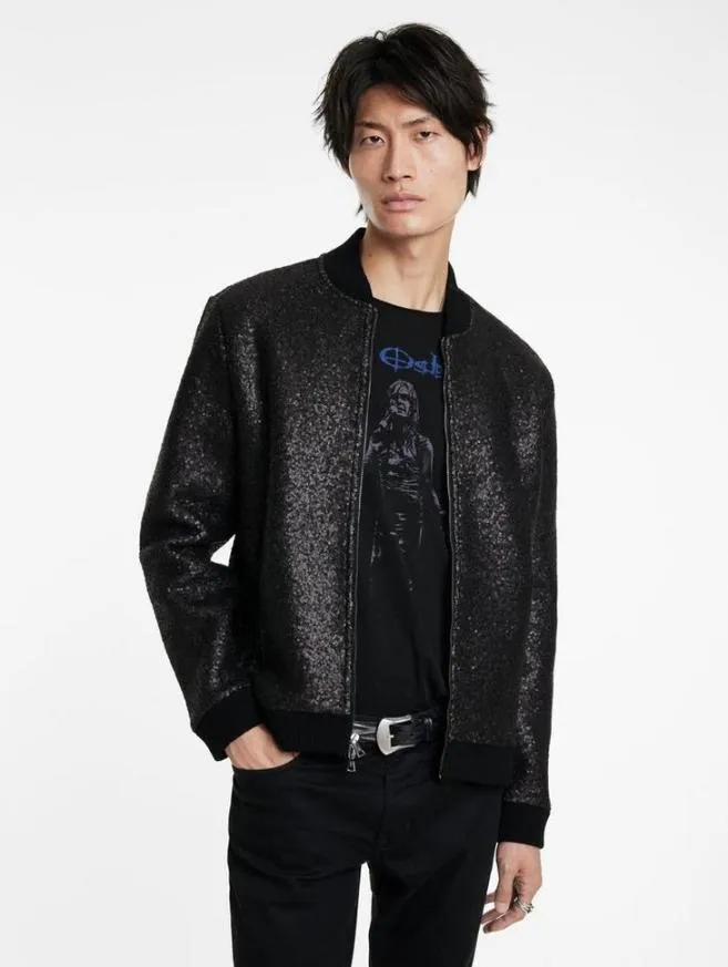 Men John Varvatos Coats And Jackets Venetico Baseball Jacket Black