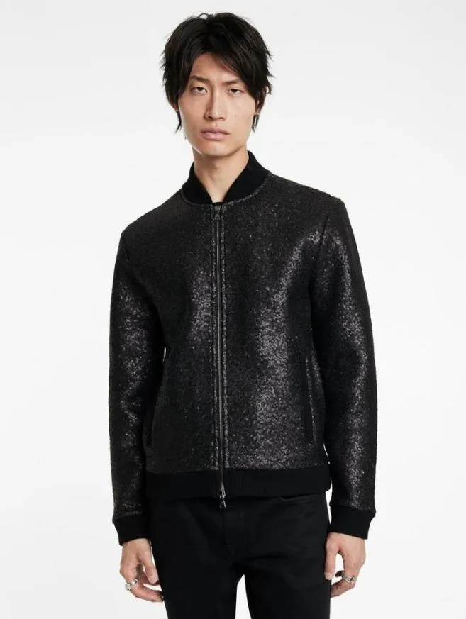Men John Varvatos Coats And Jackets Venetico Baseball Jacket Black