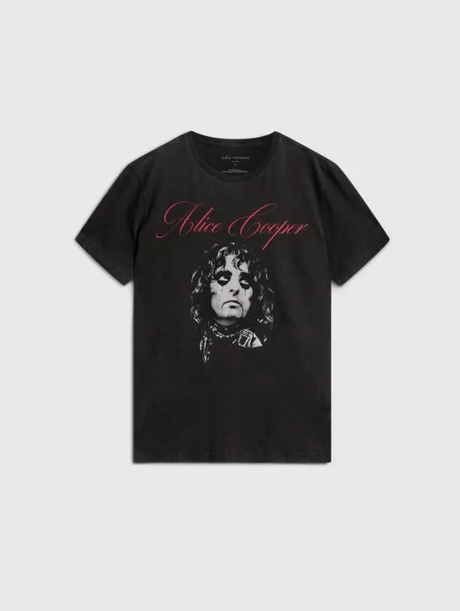 Men John Varvatos Graphic Tees Alice Cooper Script Tee Black