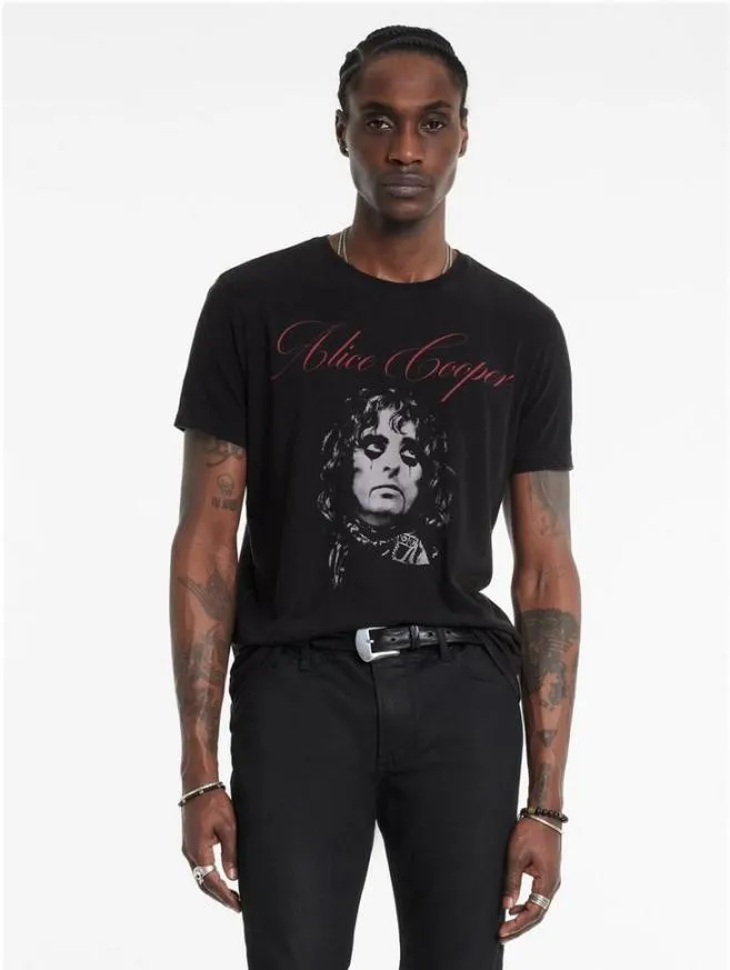 Men John Varvatos Graphic Tees Alice Cooper Script Tee Black