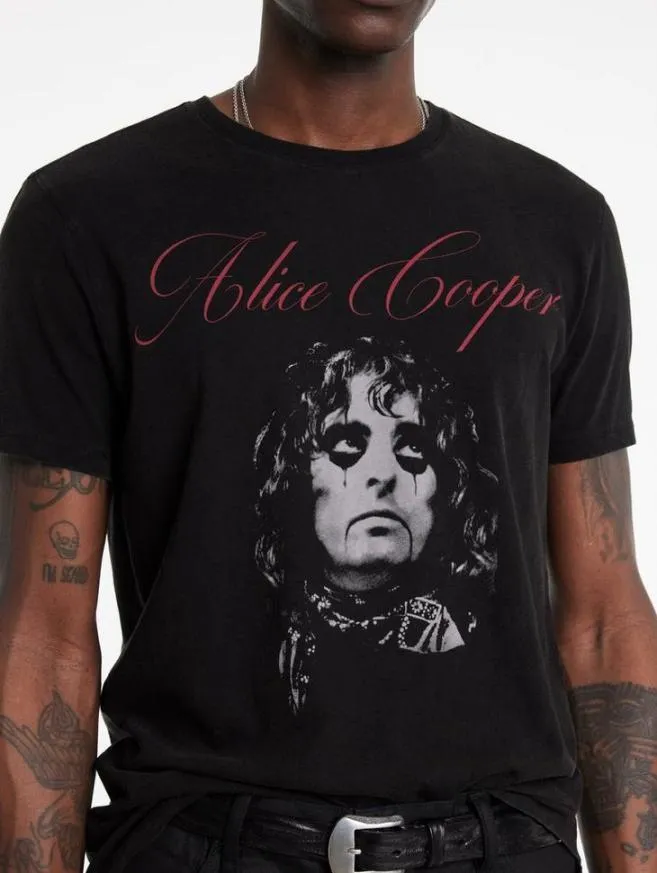 Men John Varvatos Graphic Tees Alice Cooper Script Tee Black