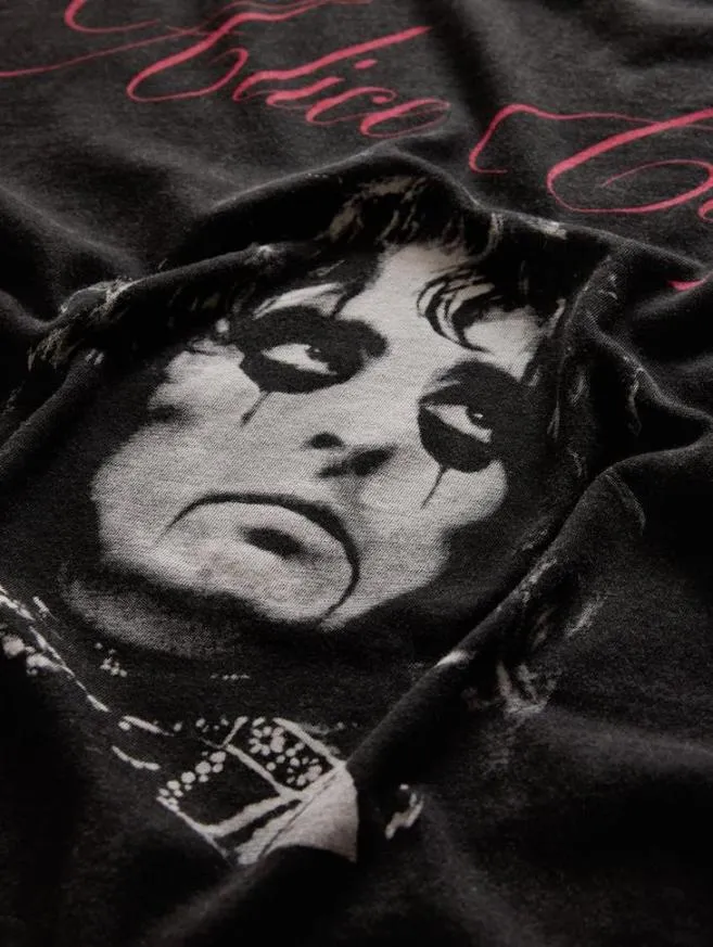Men John Varvatos Graphic Tees Alice Cooper Script Tee Black