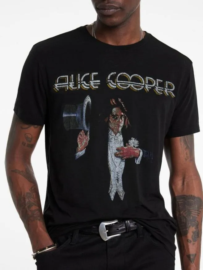 Men John Varvatos Graphic Tees Alice Cooper Top Hat Tee Black
