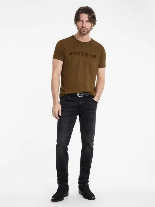 Men John Varvatos Graphic Tees Cracked Freedom Tee Lt Brown