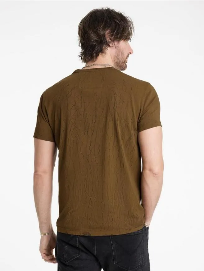 Men John Varvatos Graphic Tees Cracked Freedom Tee Lt Brown