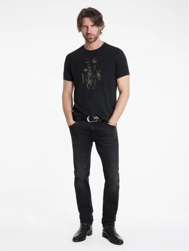 Men John Varvatos Graphic Tees Elements Peace Tee Black