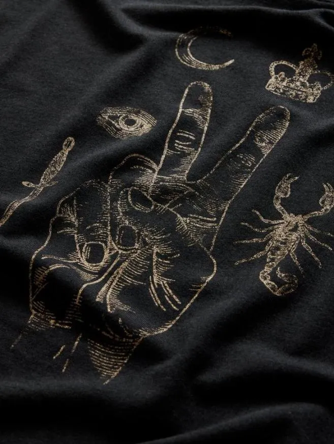 Men John Varvatos Graphic Tees Elements Peace Tee Black