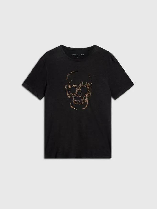 Men John Varvatos Graphic Tees Embellished Skull Tee Black