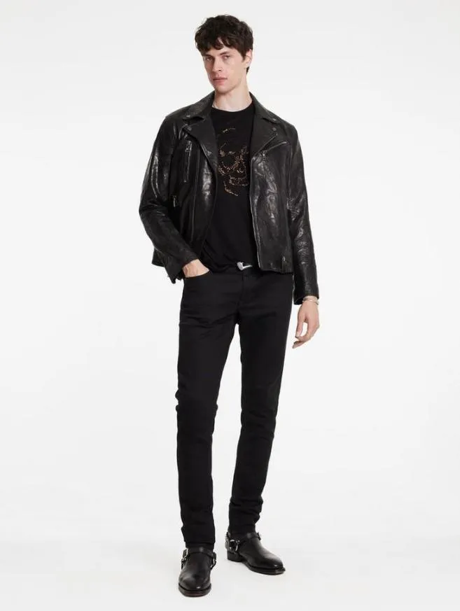 Men John Varvatos Graphic Tees Embellished Skull Tee Black
