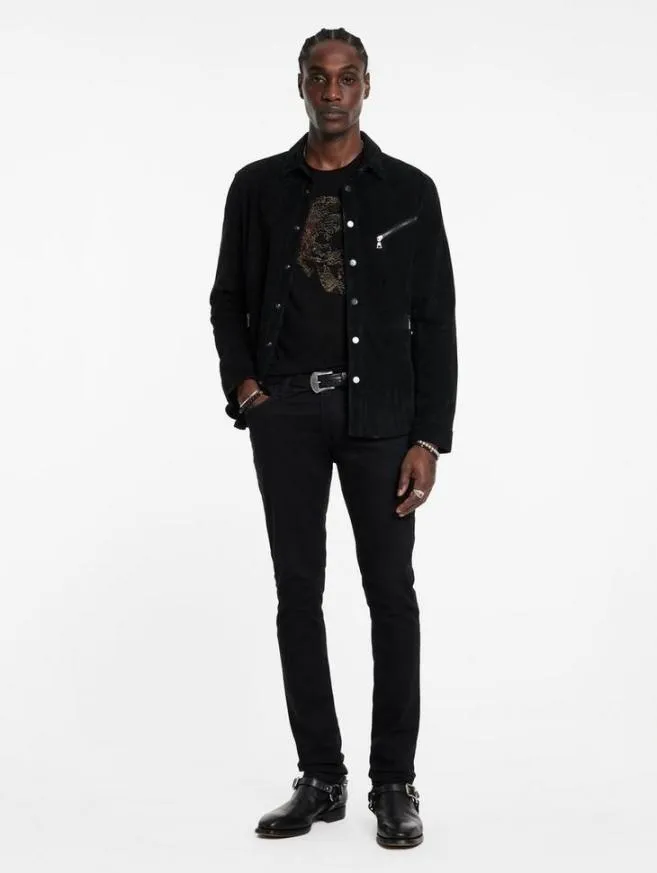 Men John Varvatos Graphic Tees Embriodered Skull Tee Black