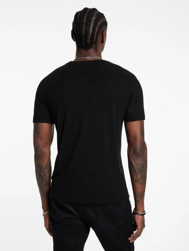 Men John Varvatos Graphic Tees Embriodered Skull Tee Black