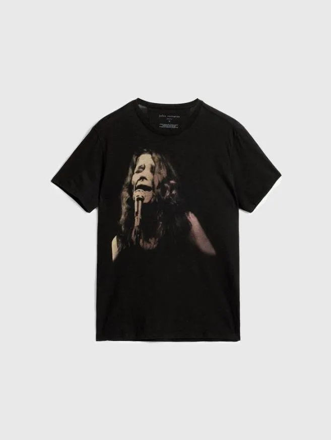 Men John Varvatos Graphic Tees Janis Joplin Tee Black