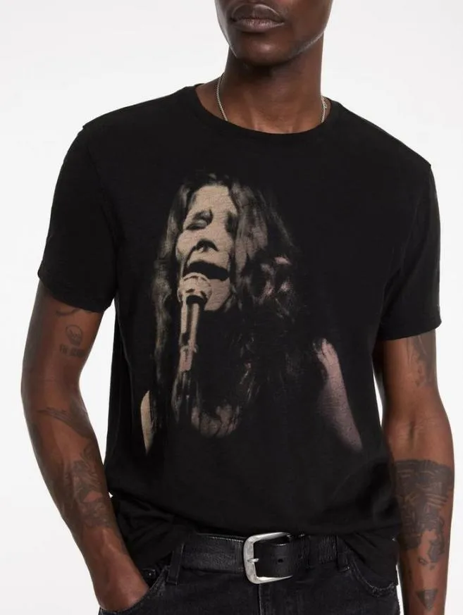 Men John Varvatos Graphic Tees Janis Joplin Tee Black