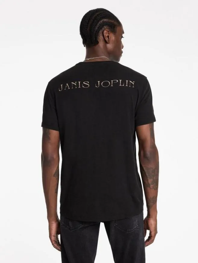 Men John Varvatos Graphic Tees Janis Joplin Tee Black