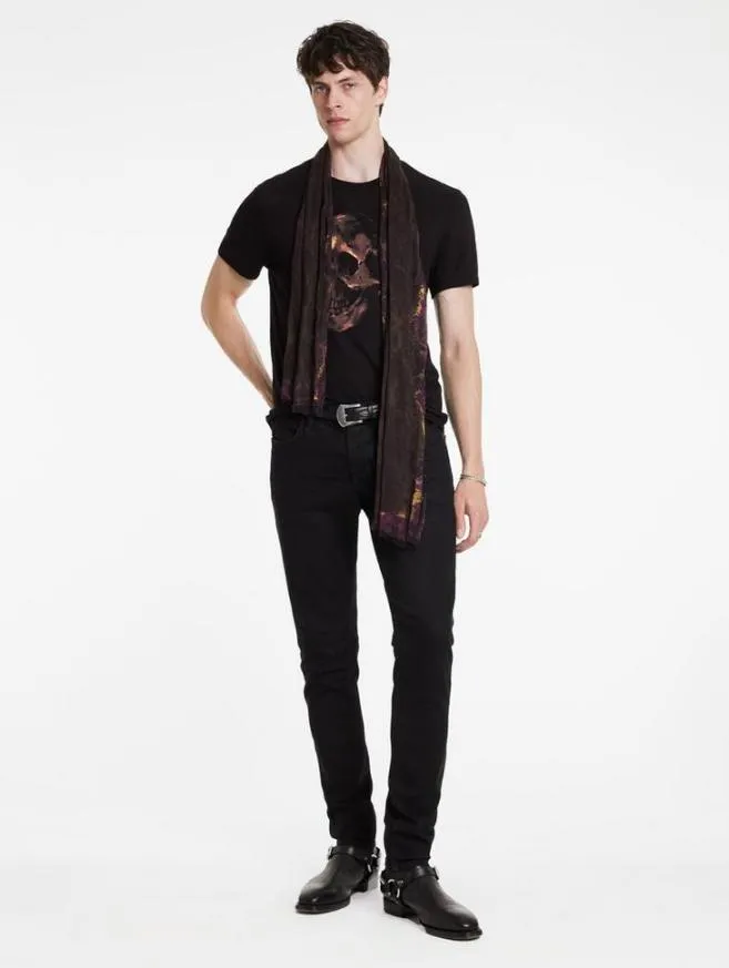 Men John Varvatos Graphic Tees Oil Skull Tee Black