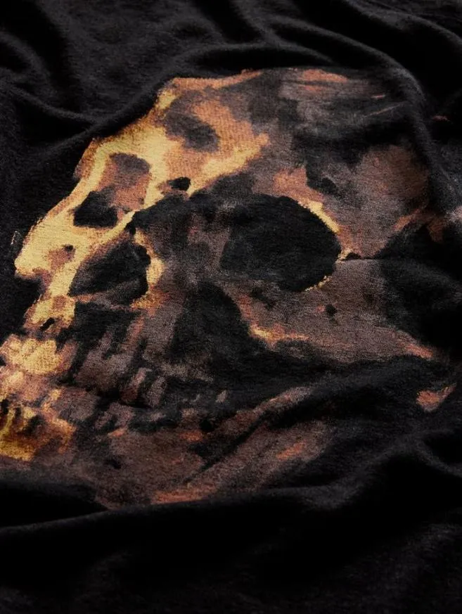 Men John Varvatos Graphic Tees Oil Skull Tee Black