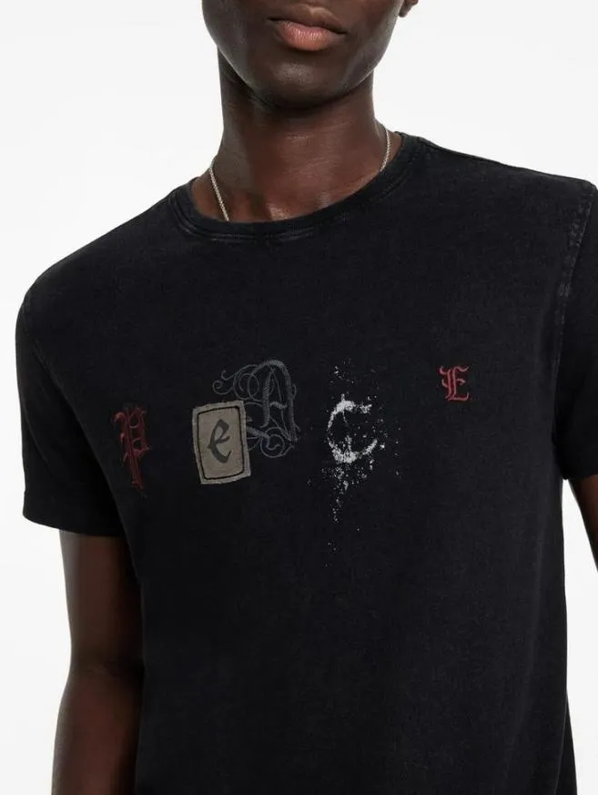 Men John Varvatos Graphic Tees Peace Embellished Tee Black