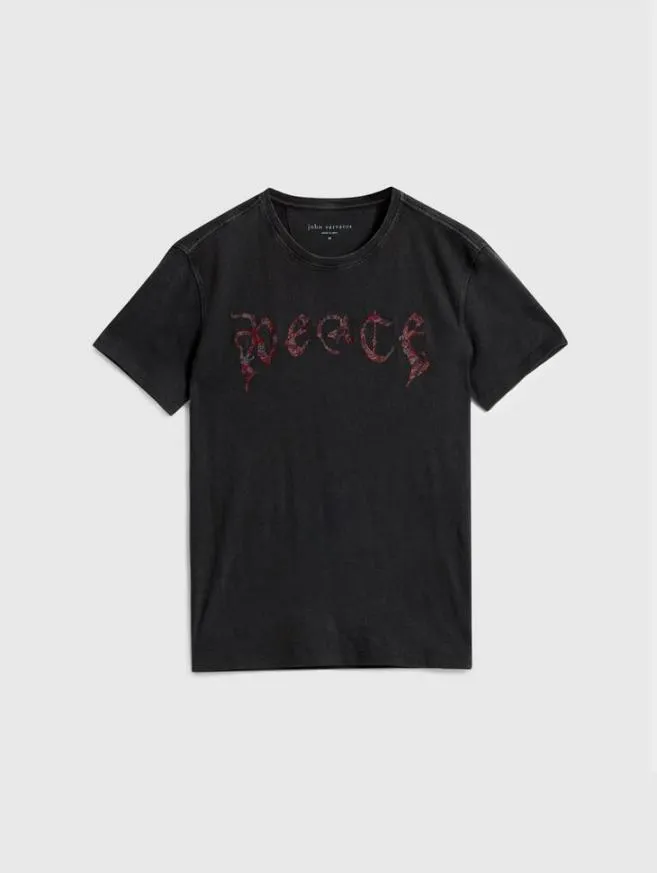 Men John Varvatos Graphic Tees Peace Tee Charcoal