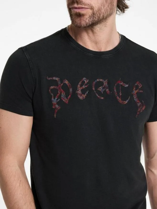 Men John Varvatos Graphic Tees Peace Tee Charcoal