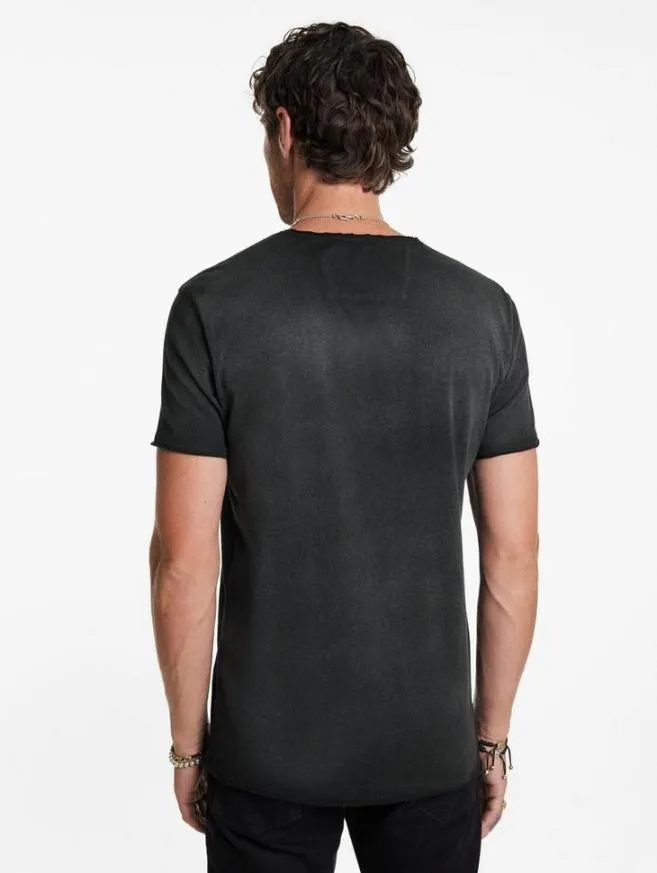 Men John Varvatos Graphic Tees Roses Tee Black