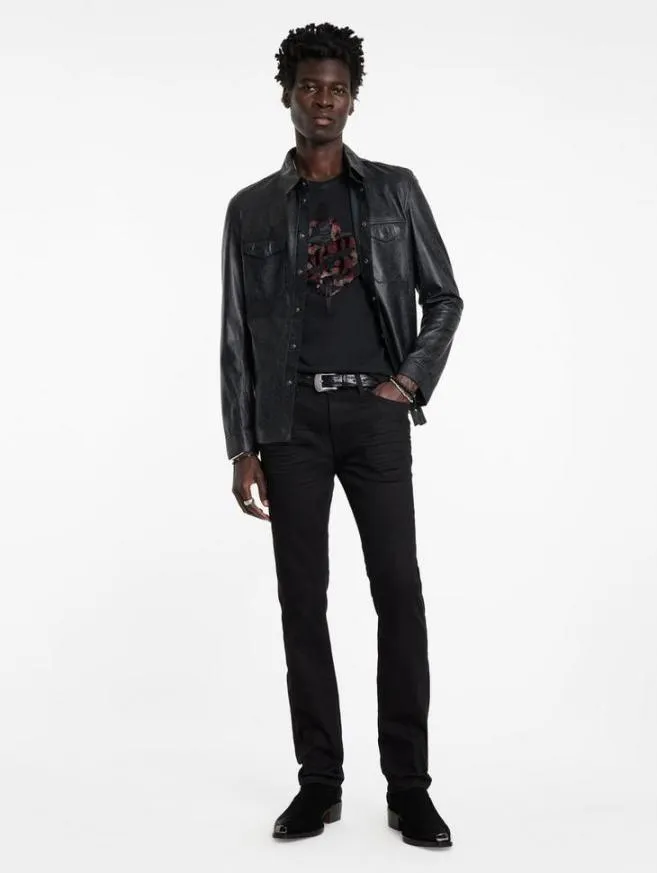 Men John Varvatos Graphic Tees Snake And Dagger Tee Black