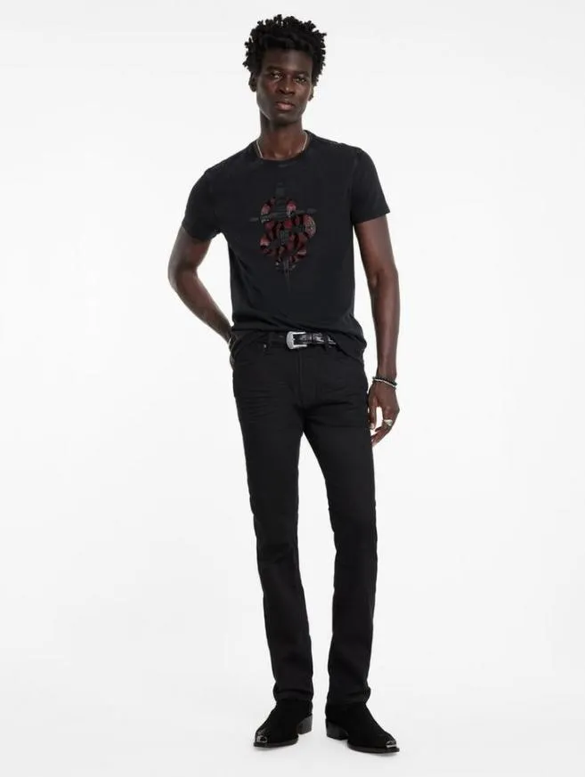 Men John Varvatos Graphic Tees Snake And Dagger Tee Black