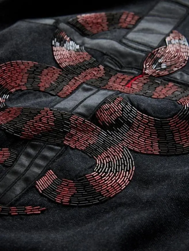 Men John Varvatos Graphic Tees Snake And Dagger Tee Black