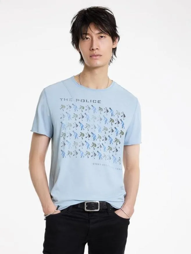 Men John Varvatos Graphic Tees The Police Band Tee Cement Wht