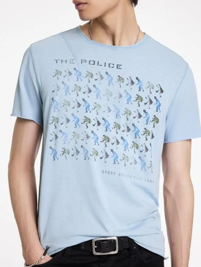 Men John Varvatos Graphic Tees The Police Band Tee Cement Wht
