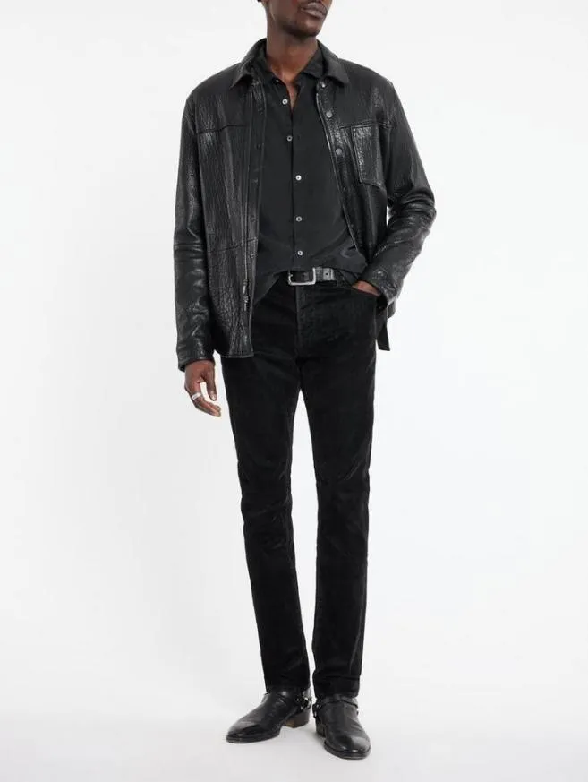 Men John Varvatos Jeans J702 8211 Flocked Denim Black