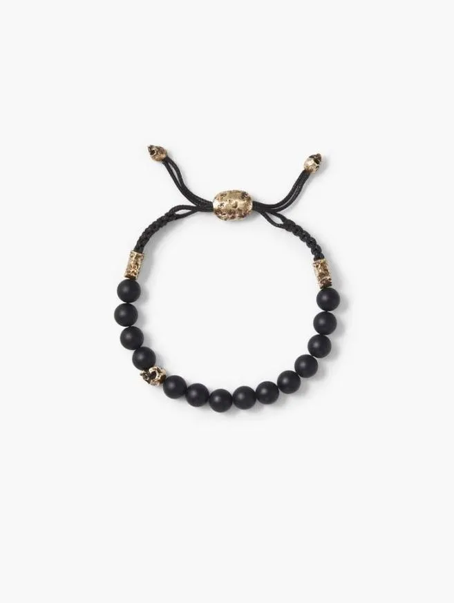 Men John Varvatos Jewelry 8mm Brass Skull With Color Beads Black
