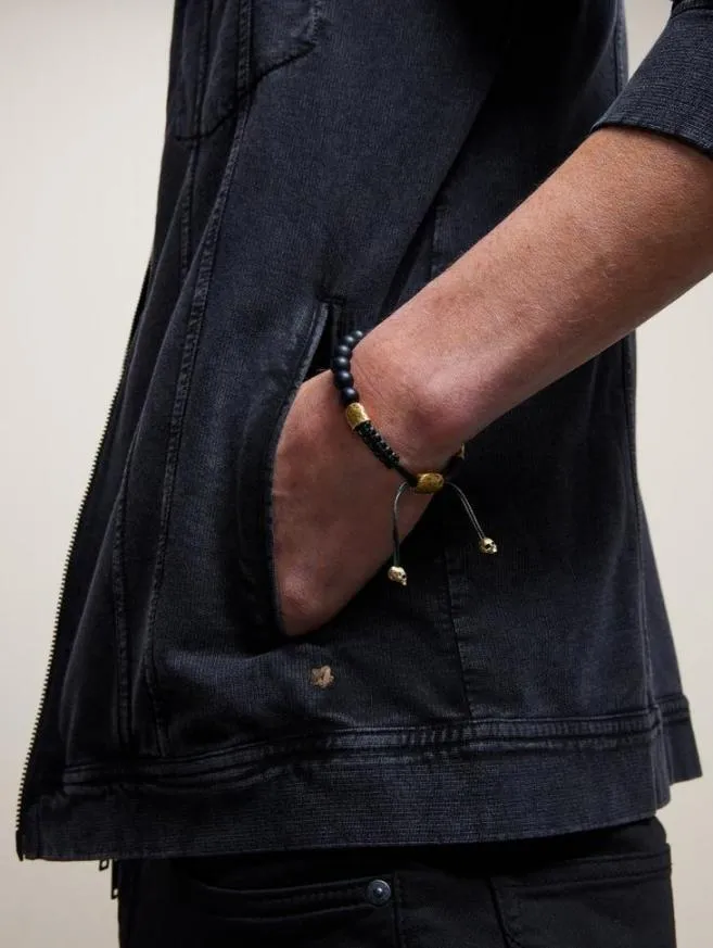 Men John Varvatos Jewelry 8mm Brass Skull With Color Beads Black