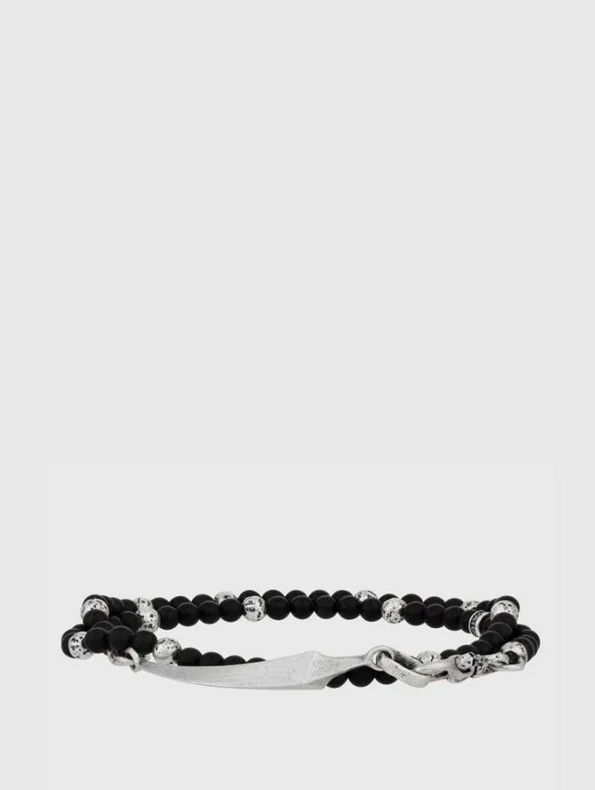 Men John Varvatos Jewelry Beaded MultiStrand Bracelet Silver