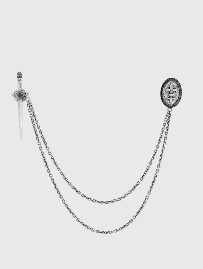 Men John Varvatos Jewelry Fleur De Lis Brooch No Color