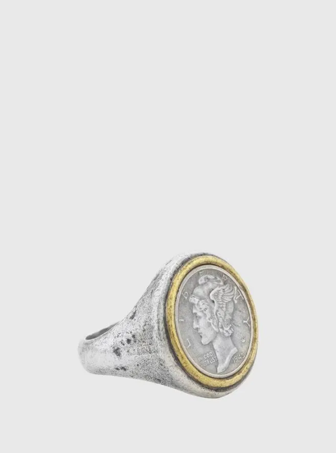 Men John Varvatos Jewelry Mercury Coin Ring No Color Men John Varvatos Jewelry Mercury Coin Ring No Color