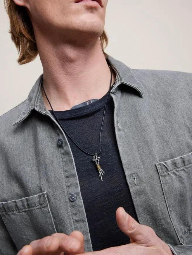 Men John Varvatos Jewelry Nail Pendant Necklace Silver