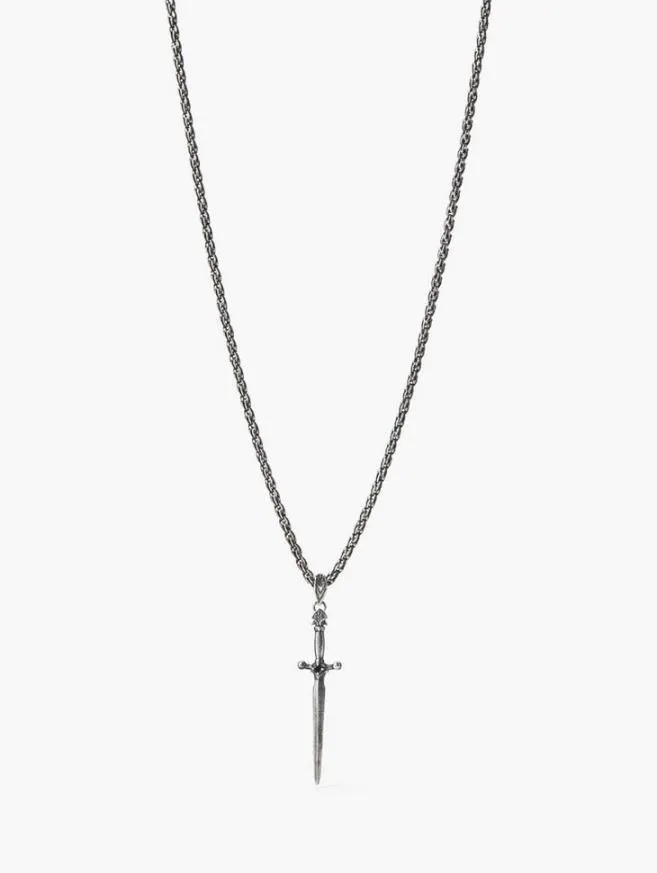 Men John Varvatos Jewelry Silver Dagger Necklace Silver