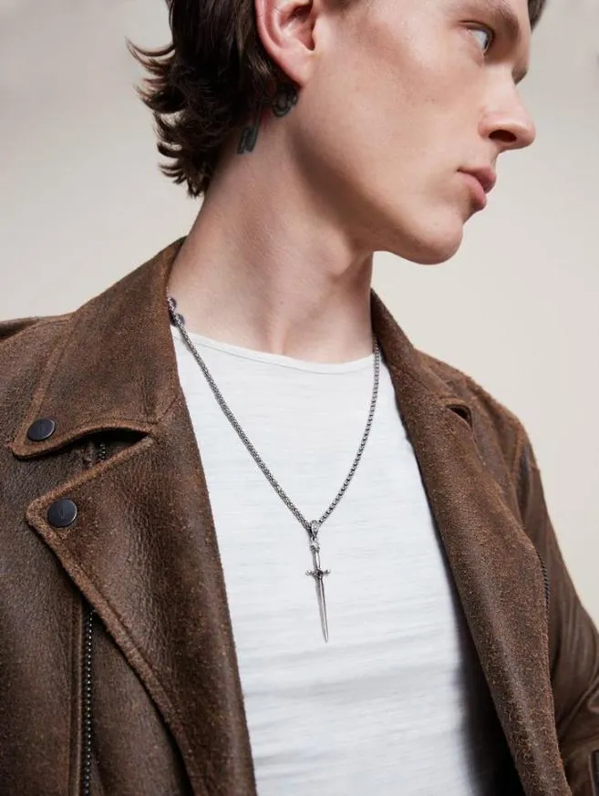 Men John Varvatos Jewelry Silver Dagger Necklace Silver